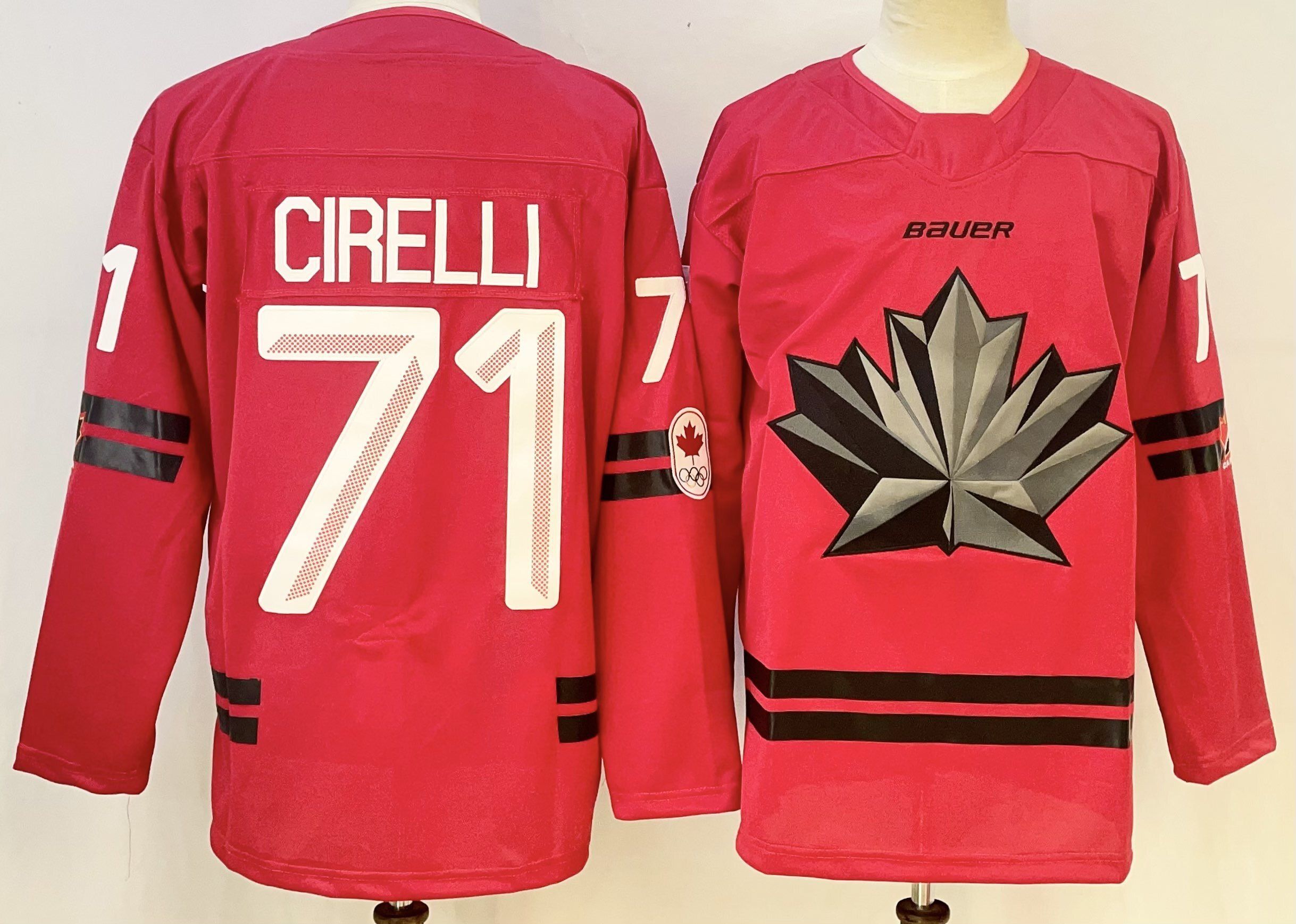 Men Canada Olympic #71 Cirelli Red adidas 2026 NHL jersey 01
